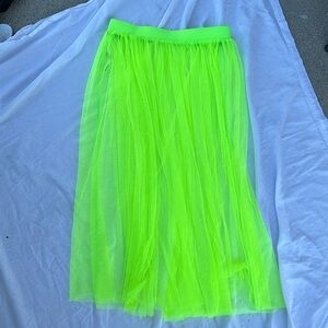 Neon green see-through knitted skirt SHEIN xl